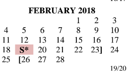 District School Academic Calendar for Creedmoor Elementary School for February 2018