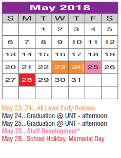 District School Academic Calendar for Providence Elementary for May 2018