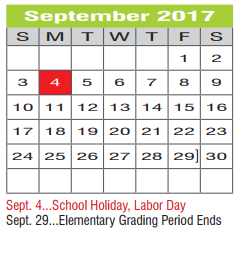 District School Academic Calendar for Blanton Elementary for September 2017