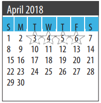 District School Academic Calendar for Dickinson High School for April 2018