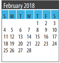 District School Academic Calendar for R D Mcadams Junior High for February 2018