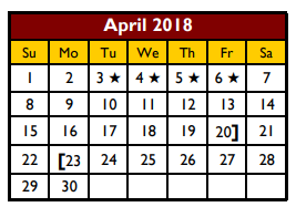 District School Academic Calendar for Solis Middle School for April 2018