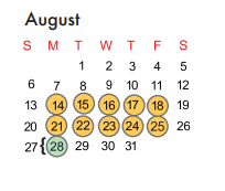 District School Academic Calendar for H Bob Daniel Sr Intermediate for August 2017