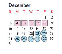 District School Academic Calendar for Kennemer Middle School for December 2017