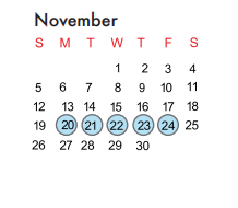 District School Academic Calendar for P A C E School for November 2017