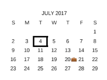 District School Academic Calendar for East Central High School for July 2017