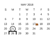 District School Academic Calendar for Harmony Elementary for May 2018