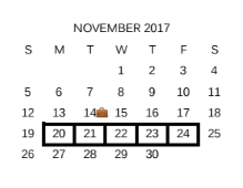 District School Academic Calendar for Legacy Middle School for November 2017