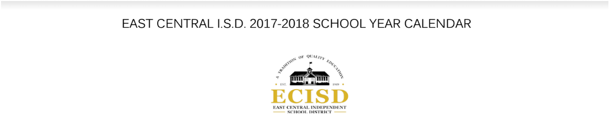 District School Academic Calendar for East Central Heritage Middle