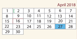 District School Academic Calendar for Bexar Co J J A E P for April 2018