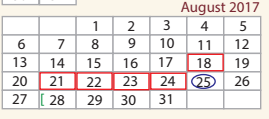 District School Academic Calendar for Edgewood Academy for August 2017