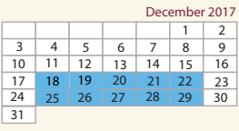 District School Academic Calendar for Van Zandt Ssa for December 2017