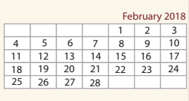 District School Academic Calendar for Winston Elementary School for February 2018