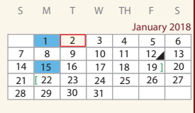 District School Academic Calendar for Stafford Elementary School for January 2018