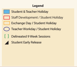 District School Academic Calendar Legend for Edgewood Academy