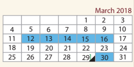 District School Academic Calendar for Cenizo Park Elementary School for March 2018