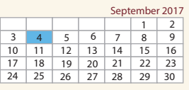 District School Academic Calendar for Cardenas Ctr for September 2017