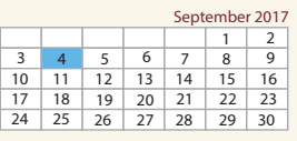 District School Academic Calendar for John F Kennedy High School for September 2017