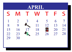 District School Academic Calendar for De La Vina Elementary for April 2018