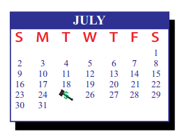 District School Academic Calendar for De La Vina Elementary for July 2017