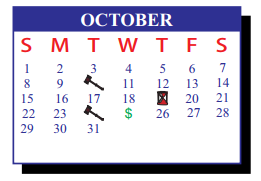 District School Academic Calendar for De La Vina Elementary for October 2017