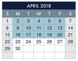 District School Academic Calendar for Rusk Elementary for April 2018