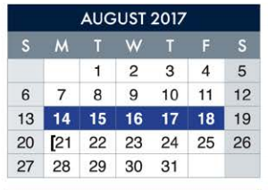 District School Academic Calendar for E-12 NW Elementary for August 2017