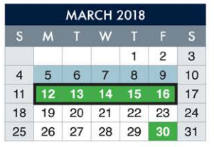 District School Academic Calendar for Hillside Elementary for March 2018