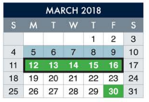 District School Academic Calendar for Dr Lorenzo G Lafarelle Jjaep for March 2018