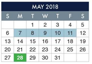 District School Academic Calendar for Burges High School for May 2018