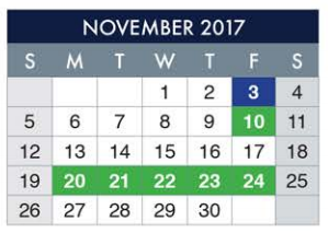 District School Academic Calendar for Dr Lorenzo G Lafarelle Jjaep for November 2017