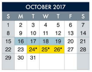 District School Academic Calendar for Zach White Elementary for October 2017