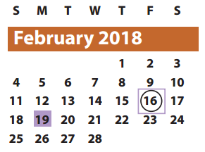 District School Academic Calendar for Cornerstone Elementary for February 2018