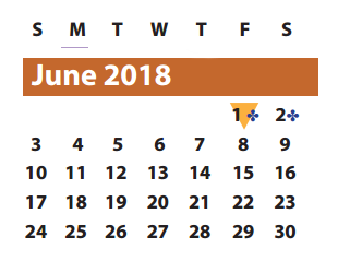 District School Academic Calendar for Lakeview Elementary for June 2018