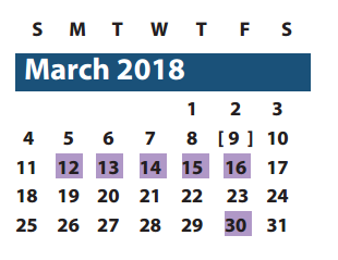 District School Academic Calendar for Goodman Elementary for March 2018