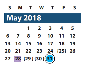 District School Academic Calendar for Clements High School for May 2018