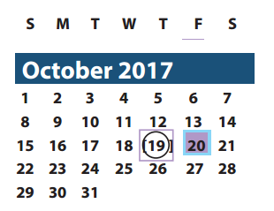 District School Academic Calendar for Billy Baines Middle School for October 2017