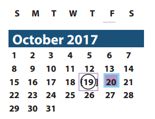 District School Academic Calendar for Brazos Bend Elementary School for October 2017