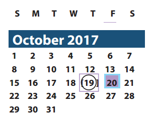 District School Academic Calendar for Oakland Elementary for October 2017