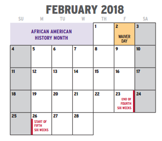 District School Academic Calendar for Worth Heights Elementary for February 2018