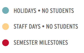 District School Academic Calendar Legend for South Hills Elementary