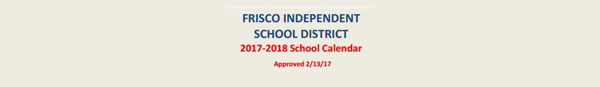 District School Academic Calendar for Collin Co J J A E P