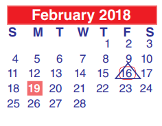 District School Academic Calendar for James B Havard Elementary for February 2018