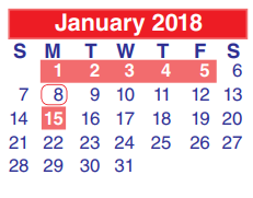 District School Academic Calendar for Macarthur Elementary for January 2018