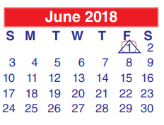 District School Academic Calendar for Normandy Crossing Elementary for June 2018