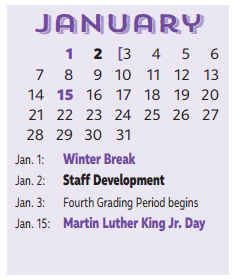 District School Academic Calendar for Hickman Elementary for January 2018