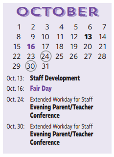 District School Academic Calendar for Nita Pearson Elementary for October 2017