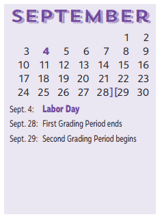 District School Academic Calendar for Spring Creek Elementary for September 2017