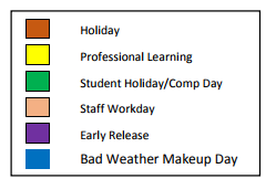 District School Academic Calendar Legend for Ford Elementary School