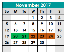 District School Academic Calendar for Carver Elementary School for November 2017